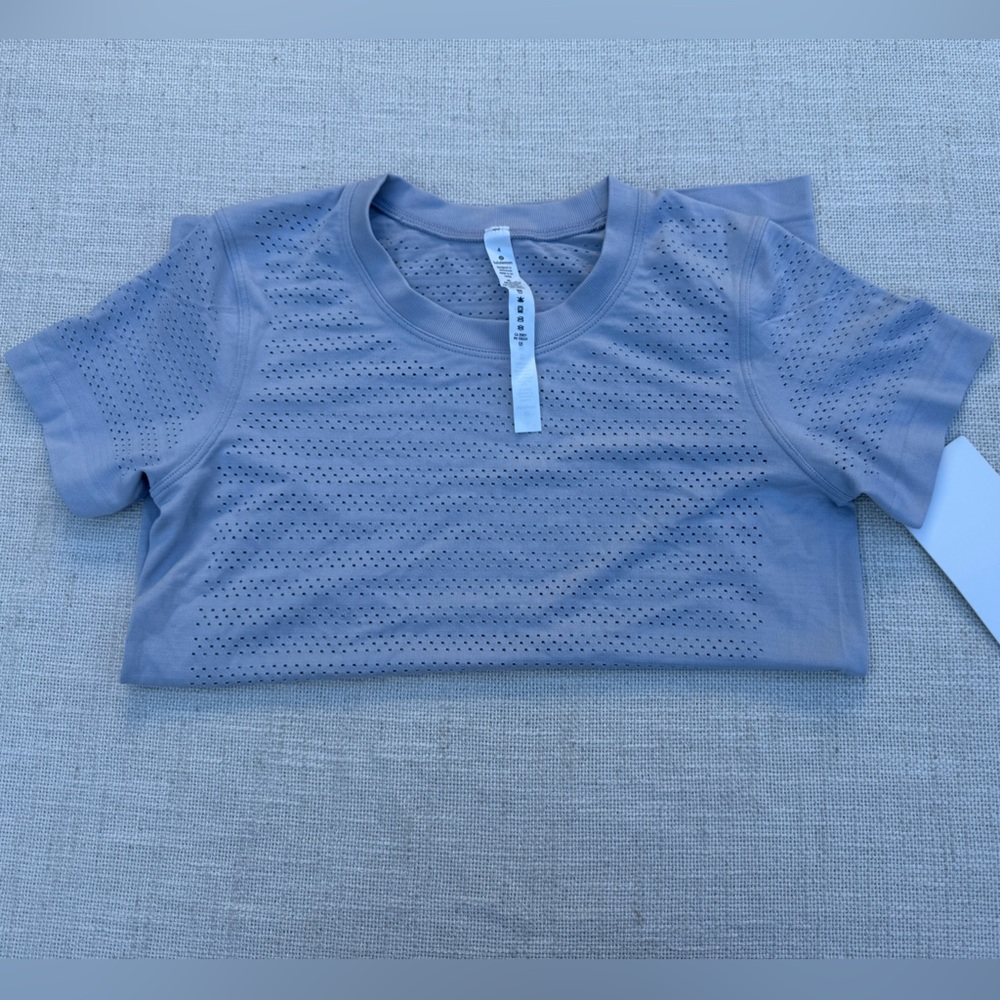 Lululemon Athletica Light Blue Perforated Top